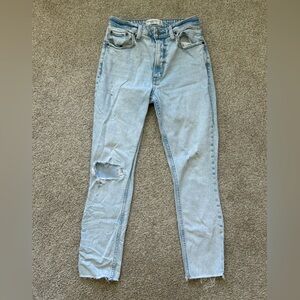 Abercrombie High Rise Skinny Curve Love Light Distressed Denim Jean Size 2 26